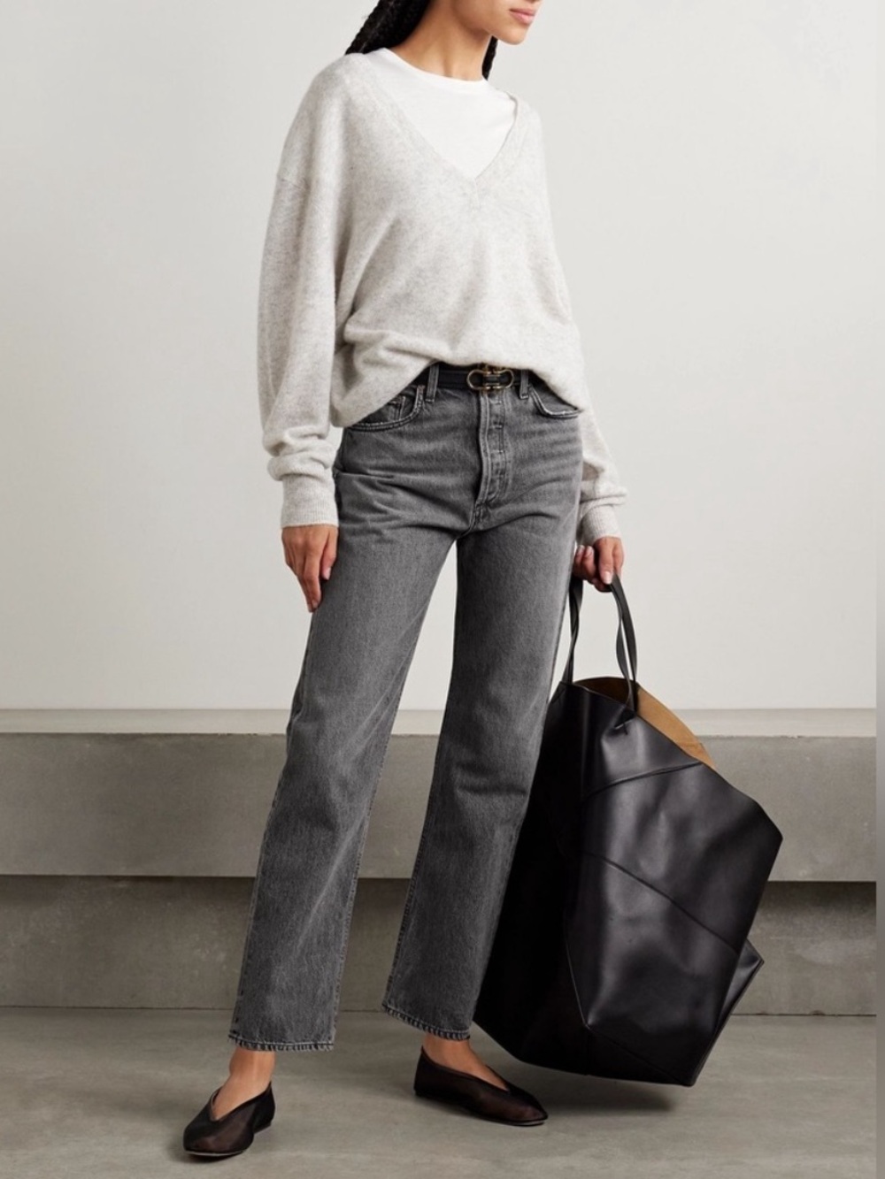 Agolde Jeans 90’s Pinch Waist Crop Straight in Audit Black Wash